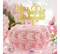Kiss Me At Midnight Country Mr & Mrs Wedding Cake Toppers Coppie Topper Personalizzabile per Matrimonio Addii Nuziali Decorazioni Festa Regali di Fidanzamento per Coppia Glitter Oro