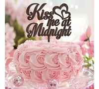 Kiss Me At Midnight Mr And Mrs Wedding Cake Topper personalizzato in legno Beach Coppie Topper per torta di fidanzamento Bride To Be Decorazioni per torta nuziale Regali in legno