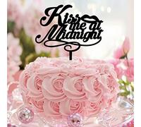 Kiss Me At Midnight - Topper per torta nuziale con scritta "Mr and Mrs", in acrilico, divertente, per fidanzamento, futura sposa, regalo di fidanzamento per coppia
