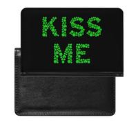 Kiss Me - Custodia per passaporto con trifoglio e scomparti per carte di credito, da viaggio, Stile:, Taglia unica