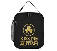 Kiss Me I Love Someone with Autism Lunch Box per uomo donna borsa termica per il pranzo portatile borsa termica per lavoro picnic