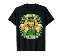 Kiss Me I’m Irish Funny Leprechaun Beer St. Patrick’s Day Maglietta