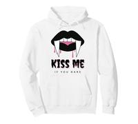 Kiss Me If You Dare Halloween Vampire Fangs Felpa con Cappuccio
