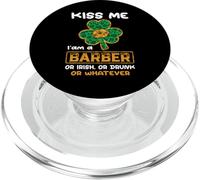Kiss Me I'm A Barber With Shamrock St Patricks Day PopSockets PopGrip per MagSafe