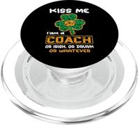 Kiss Me I'm A Coach With Shamrock St Patricks Day PopSockets PopGrip per MagSafe