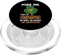 Kiss Me I'm A Firefighter With Shamrock St Patricks Day PopSockets PopGrip per MagSafe