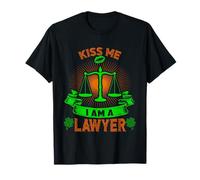 Kiss Me I'm A Lawyer Lucky Charm Shamrock St Patricks Day Maglietta