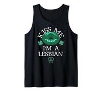 Kiss Me I'm a Lesbian St Patricks Day Green Lips Les Pride Canotta