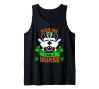 Kiss Me I'm A Nurse Lucky Charm Shamrock St Patricks Day Canotta