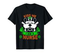 Kiss Me I'm A Nurse Lucky Charm Shamrock St Patricks Day Maglietta