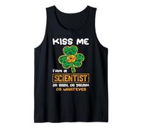 Kiss Me I'm A Scientist Funny Shamrock St Patricks Day Canotta