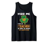 Kiss Me I'm A Teacher with Shamrock St Patrick's Day Canotta