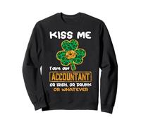 Kiss Me I'm An Accountant with Shamrock St Patricks Day Felpa