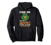Kiss Me I'm An Architect with Shamrock St Patricks Day Felpa con Cappuccio