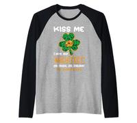 Kiss Me I'm An Architect with Shamrock St Patricks Day Maglia con Maniche Raglan