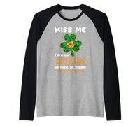 Kiss Me I'm An Optician Funny Shamrock St Patricks Day Maglia con Maniche Raglan