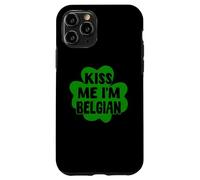Kiss Me I'm Belgian Green Shamrock Belgio Giorno di San Patrizio Custodia per iPhone 11 Pro