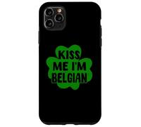 Kiss Me I'm Belgian Green Shamrock Belgio Giorno di San Patrizio Custodia per iPhone 11 Pro Max