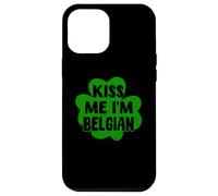 Kiss Me I'm Belgian Green Shamrock Belgio Giorno di San Patrizio Custodia per iPhone 12 Pro Max