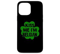 Kiss Me I'm Belgian Green Shamrock Belgio Giorno di San Patrizio Custodia per iPhone 13 Pro Max