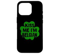 Kiss Me I'm Belgian Green Shamrock Belgio Giorno di San Patrizio Custodia per iPhone 16 Pro