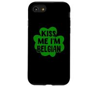 Kiss Me I'm Belgian Green Shamrock Belgio Giorno di San Patrizio Custodia per iPhone SE (2020) / 7 / 8