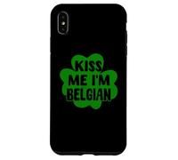 Kiss Me I'm Belgian Green Shamrock Belgio Giorno di San Patrizio Custodia per iPhone XS Max