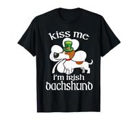 Kiss Me I'm Dachshund Dog Shamrock St Patricks Day Maglietta