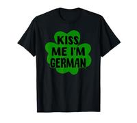 Kiss Me I'm German Funny Germania San Patrizio Trifoglio Maglietta