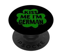Kiss Me I'm German Funny Germania San Patrizio Trifoglio PopSockets PopGrip Adesivo