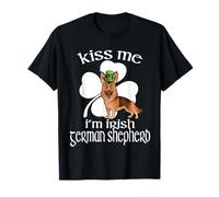 Kiss Me I'm German Shepherd Dog Shamrock St Patricks Day Maglietta
