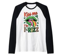 Kiss me I'm I-Rizz - Divertente gioco di parole di San Patrizio Gen Z Rizz Maglia con Maniche Raglan