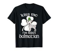 Kiss Me I'm Irish Dalmatian Dog Leprechaun St Patrick's Day Maglietta