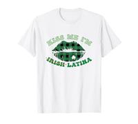 Kiss Me I'm Irish Latina Divertente giorno di San Patrizio Labbra Maglietta
