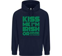 Kiss Me I'm Irish Or Drunk St Patricks Day Uomo Felpa