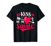 Kiss Me I'm-Single San Valentino Love Hearts Maglietta