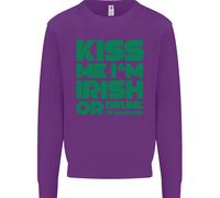 Kiss Me IN Irlandese O Drunk Giorno di San Patrizio Uomo Felpa Maglione