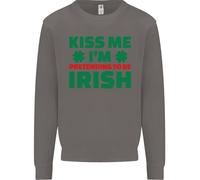 Kiss Me IN Pretending To Be Irlandese Uomo Felpa Maglione
