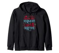 Kiss Me Now Midnight Is Past My Bedtime Felice Anno Nuovo Donne Felpa con Cappuccio