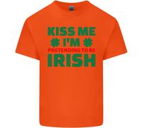Kiss Me Sto Fingendo Di Essere Irlandese Maglietta Per Bambini Ragazzi E Ragazze