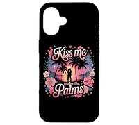 Kiss Me Under The Palms Tramonto Romance Custodia per iPhone 16