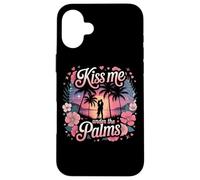 Kiss Me Under The Palms Tramonto Romance Custodia per iPhone 16 Plus