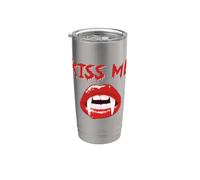 Kiss Me Vampire Fangs Baciami Bicchiere termico in acciaio inox doppia parete