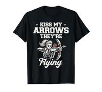 Kiss My Arrows They're Flying Archer Bow Arrow Tiro con l'arco Amante Maglietta