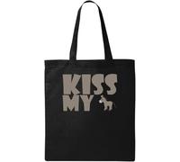 Kiss My Ass Divertente Grigio Grafica Naturale Ecologico Cotone Tote Bag Nero, Nero , Taglia unica