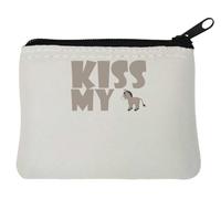 Kiss My Ass - Portamonete in neoprene con grafica divertente, 10 x 11 cm, colore: Bianco, bianco, Taglia unica
