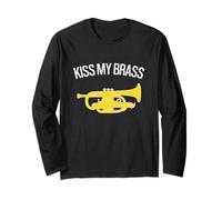 KISS MY BRASS - Banda musicale, banda di ottoni, cornetta divertente Maglia a Manica