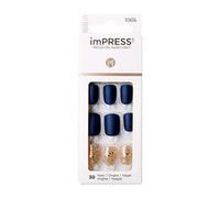 Kiss Press-On Unghie ImPRESS Wannabe Star – PureFit, Quadrato Breve, 30 pezzi, con tamponi