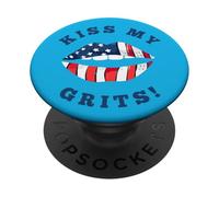 Kiss My Grits Southern Bell con Flair PopSockets PopGrip Adesivo