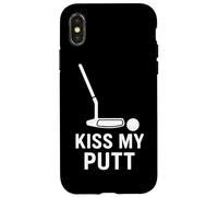 Kiss My Putt Golf Humor Golf Fun Design Custodia per iPhone X/XS